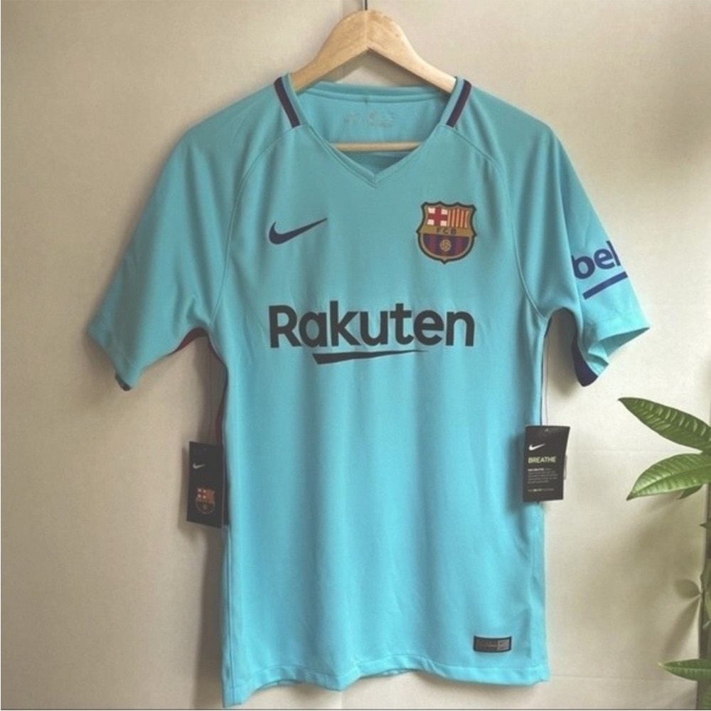 Nike FC Barcelona Authentic Away Jersey 2017/2018 Blue Rakuten Men’s Size Small
